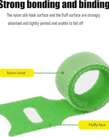 Cable Labels & Reusable Hook and Loop Fastening Ties Set - 30 Pcs Cord or Wire Labels & 30 PiecesCable Tags for Electronics, Home & Office Cord Management (Green and Green)