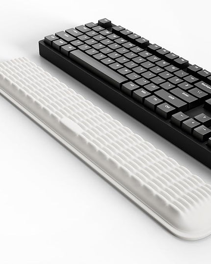 MEKASS Keyboard Wrist Rest, Soft Memory Foam Wrist Support for Keyboard, Keyboard Hand Rest Pad for Wrist Pain Relief, Keyboard Wrist Guard for Long Hours of Work, Gaming, Studying（White）
