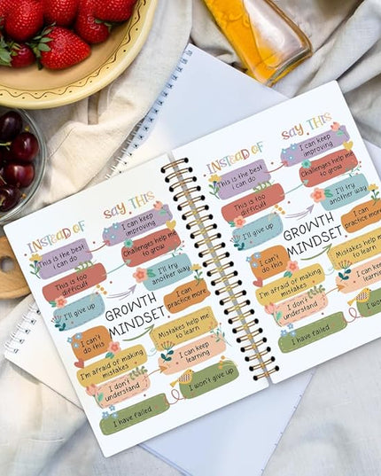 dvhdajed Mental Health Spiral Notebook, Therapy Journaling Notebooks, Floral Therapy Spiral Journal for Women, Positive Affirmations Office School Supplies Gifts, 5.5x8.3 In