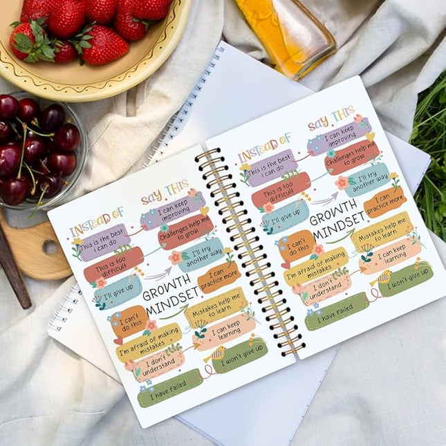 dvhdajed Mental Health Spiral Notebook, Therapy Journaling Notebooks, Floral Therapy Spiral Journal for Women, Positive Affirmations Office School Supplies Gifts, 5.5x8.3 In