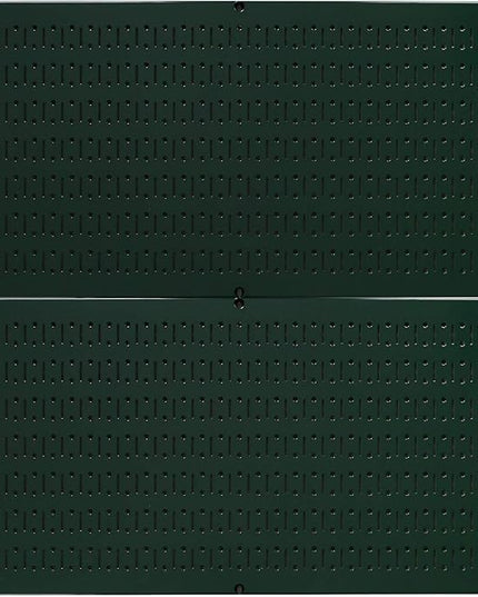 Wall Control Pegboard Rack Horizontal Metal Pegboard Garage Tool Storage Pack - Two 32-Inch Wide x 16-Inch Tall Easy To Install Peg Boards (Green)