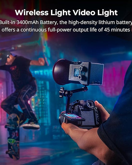 SmallRig RC 60C RGB LED Video Light, 3400mAh Battery 45min Runtime, APP Control, Potable Palm-Sized Continuous Output Lighting 2500K-10000K, for Photography/Video/Studio, Lite Edition