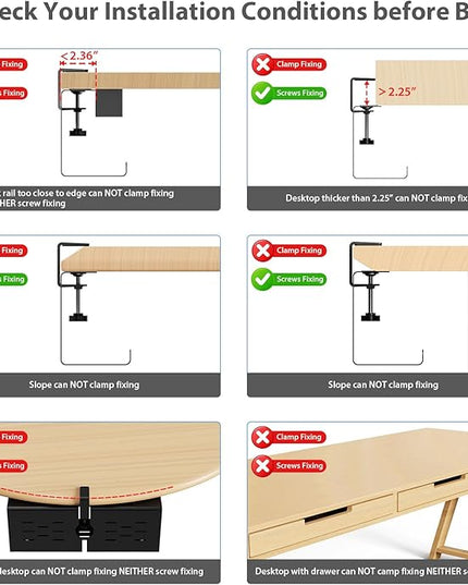 KEEGH 16" Under Desk Cable Management Tray, 2 Pack Desk Cord Organizer Upgrade Capacity, Drill Free Clamp/Screw Mount, Sturdy Metal Tray for Connect Cables, Home, Office, Black