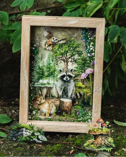 Dwpetzo 150Pcs PET Forest Landscape Stickers for Journaling and Scrapbooking, 6 Themes with Pine Trees Woodland Animals Wooden Stumps Moss Nature Scene Stickers for Junk Journal Supplies, Collage