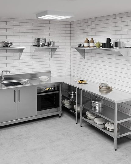 AmGood 16 in. x 60 in. Stainless Steel Wal Mount Shelf. Commercial/Home. Kitchen, Restaurant, Garage, Laundry, Utility Room. NSF