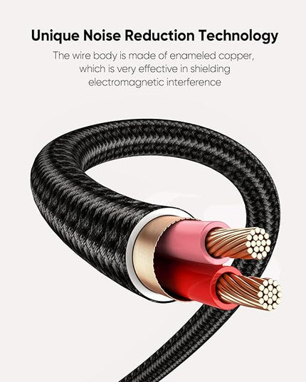 CableCreation 3.5 mm Aux Cord 1.5 FT/0.46 M, 3.5 mm Audio Cable Male to Male, Hi-Fi, 1/8 Inch Braided Auxiliary Stereo Jack Cable for Headphone, Car Stereos, Phone, Speaker, Laptops, Phone, Bule