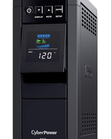 CyberPower CP850PFCLCD PFC Sinewave UPS Battery Backup and Surge Protector, 850VA/510W, 10 Outlets, AVR, Mini-Tower; UL Certified
