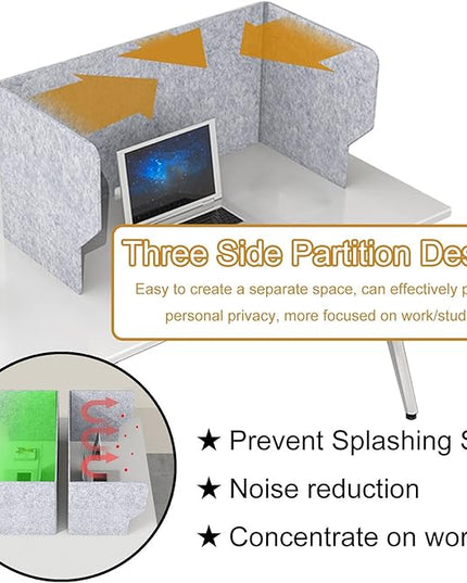 Desk Dividers Desk Panel Desktop Privacy Panel, 24" 32" 40" Freestanding Stand Up 3 Panels Privacy Acoustic Panel, Sound Absorbing Acoustic Desk Divider For Remote Office ( Size : 60cm(23.6in) )