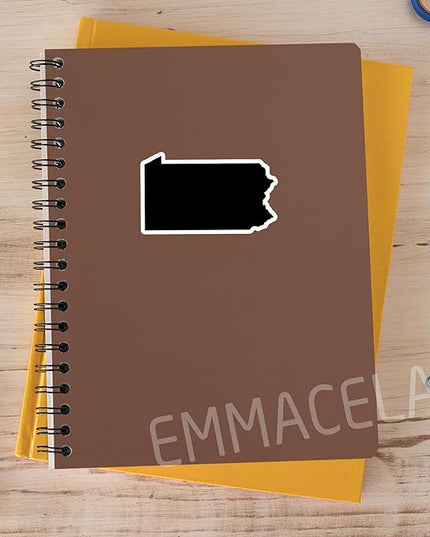(3PCS) Pennsylvania Map Stickers, US State Waterproof Vinyl Decals for Tumblers, Water Bottles, Laptops, Books, Scrapbooks, Great for Pennsylvania Lovers 3 x 1.8 Inch