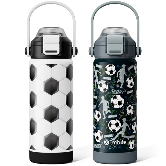 Fimibuke 18oz Kids Insulated Water Bottle with 2-in-1 Straw & Spout Lid