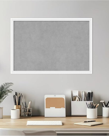 Amanti Art White Framed Magnetic Board 17x25 Medium Vision Board for use with Magnets, 100% Metal Sheet to Display Items as Office Decor or for Home Organization in mudroom, Kitchen or Kids Room