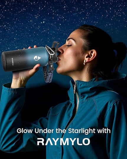 32oz Insulated Water Bottle, Triple Wall Vacuum Stainless Steel Water Bottles - Keeps Cold 48H, Reusable Metal water flask Jug for Gym, Sports, Camping, Hiking,Travel, Starry Sky-Indigo/Black