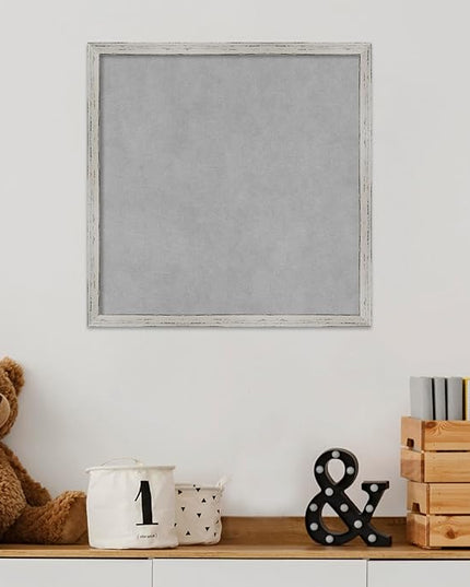 Amanti Art White Framed Magnetic Board 17x17 Small Vision Board for use with Magnets, 100% Metal Sheet to Display Items as Office Decor or for Home Organization in mudroom, Kitchen or Kids Room
