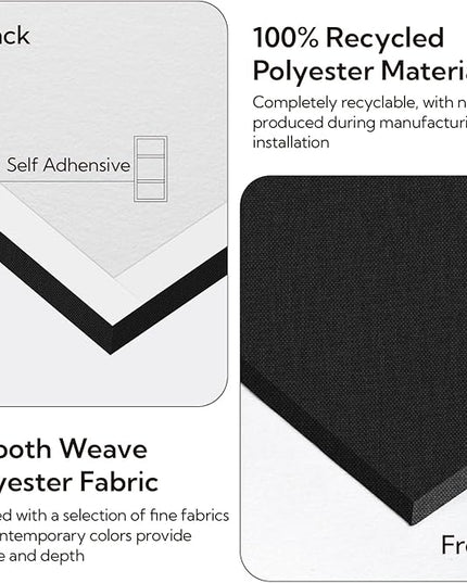 Olanglab Acoustic Panels 2 Pack, 48''x24'' Large Sound Panels, Fabric Wrapped Sound Proof Foam Panels for Walls, Sound Absorbing Panels for Recording Studio Acoustical Treatments (Black)