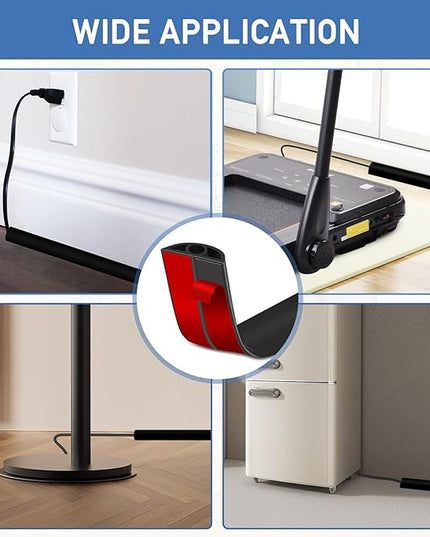 Floor Cord Cover Self Adhesive Cord Hider Floor Extension Cord Covers for Floor Power Cord Protector Cable Management Prevent Cable Trips Cable Cavity 0.32" W x 0.32" H (Black, 20Ft)