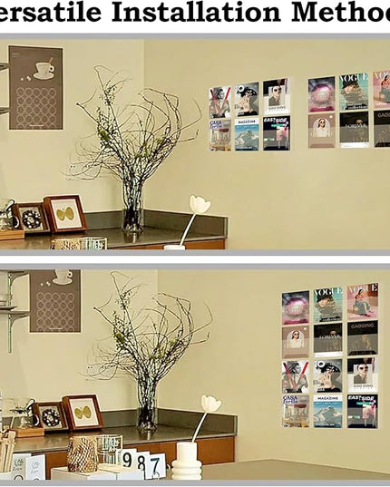 Nalwort Acrylic Brochure Pamphlet Holder, 12 Magazine Holders, Clear Brochure Display Stand Wall Mount, Trifold Flyer Rack, Literature Storage Rack for Home, Offices, Waiting Room