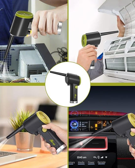 Compressed Air Duster, Electric Air Duster, Handheld Cordless Air Duster, Stepless Speed Motor, 6000mAh Rechargeable Air Blower, Type-C Fast Charge, for Computer, Keyboard, Pet House…