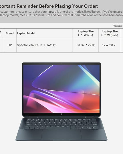 Smatree Laptop Sleeve for 14 inch HP ProBook 445/440/1040 G11, for 14 inch Spectre x360 2-in-1 Laptop 14/14t, for 14inch Chromebook x360-14c/14ct, for 13.3 inch HP Pro x360 435 G10 Case (E413)
