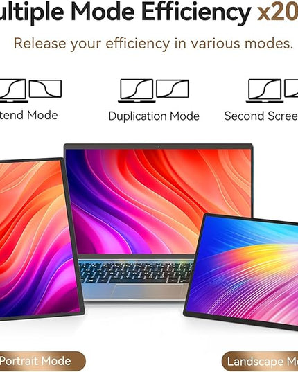 Larksmile 16” Laptop Screen Extender - 1200P FHD IPS Screen Monitor HDR External Display with Stand Portable Travel Monitor for Laptop Windows Mac Phone Switch