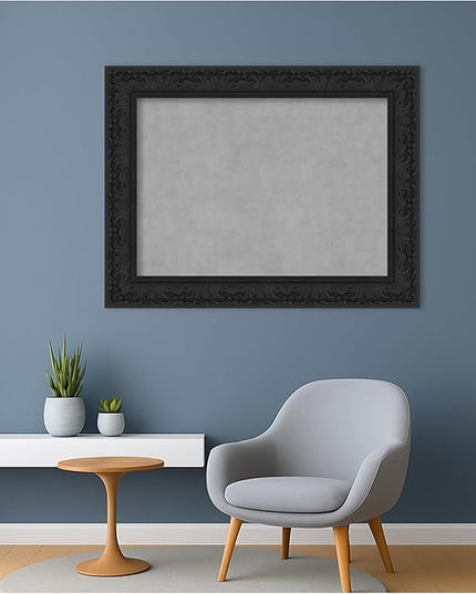 Amanti Art Black Framed Magnetic Board 27x35 Medium Vision Board for use with Magnets, 100% Metal Sheet to Display Items as Office Decor or for Home Organization in mudroom, Kitchen or Kids Room