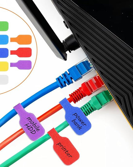 32 Pcs Cable Labels, Cord Labels for Electronics Multi Color Wire Cable Tags for Computers Cable Management and Identification