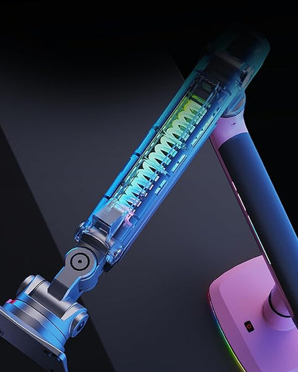 NB Gaming Monitor Arm or for 32 to 60 Inches Screen, Load up to 20 kg, VESA 75/100, RGB-Light, Heavy Duty, Multi Angle Adjustable, Premium Aluminum, Pink