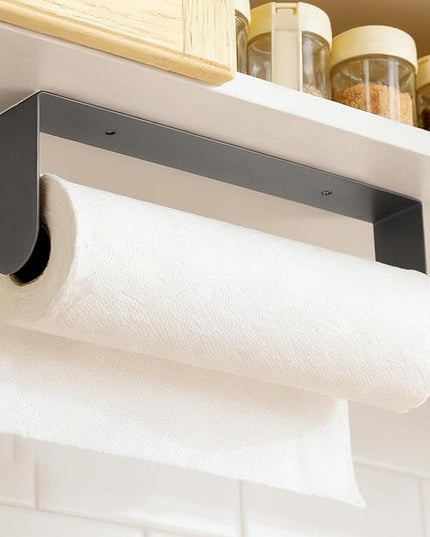 YIGII Paper Towel Holder Under Cabinet – Self Adhesive or Drilling, Wall Mount Paper Roll Holder for Pantry, Bathroom, RV, Stainless Steel Papertowel Holders