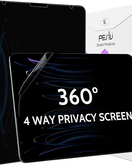 Peslv 360° Privacy Screen for iPad Air 5th/4th Gen & iPad Pro 11 (2018-2022), Anti Glare Blue Light Spy Filter Private Cover, High Sensitive Bubble-Free Easy Install Black Security Protector