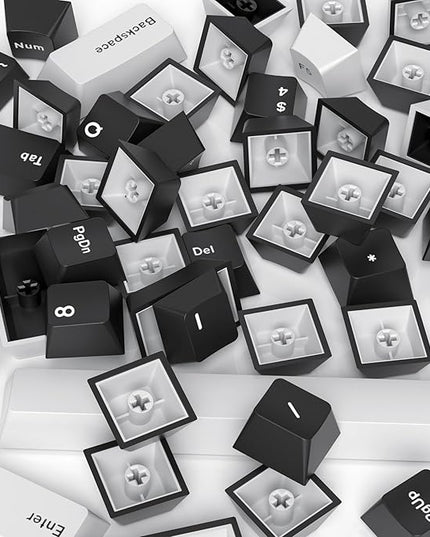 WOB Cherry Profile Black White PBT Keycaps, 168 Key Custom Keycap, Minimalist Key caps Set for Cherry MX Switches Mechanical Keyboard (WOB Black & White)