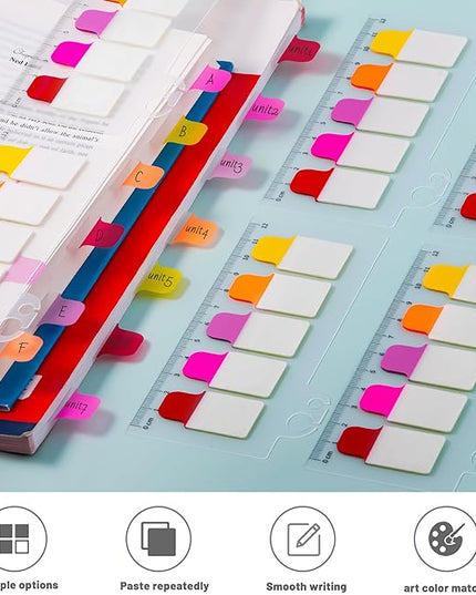 Golcellia 6 Pcs Sticky Tabs for Notebooks, 600 Pcs 5-Color Index Tabs with Flags, Divider Page Markers for Books, Binders, Bible Study & Office Supplies