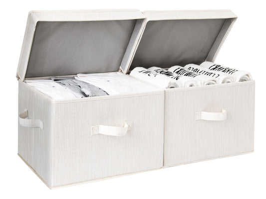 StorageWorks Fabric Storage Bins with Lids, Closet Storage Bins