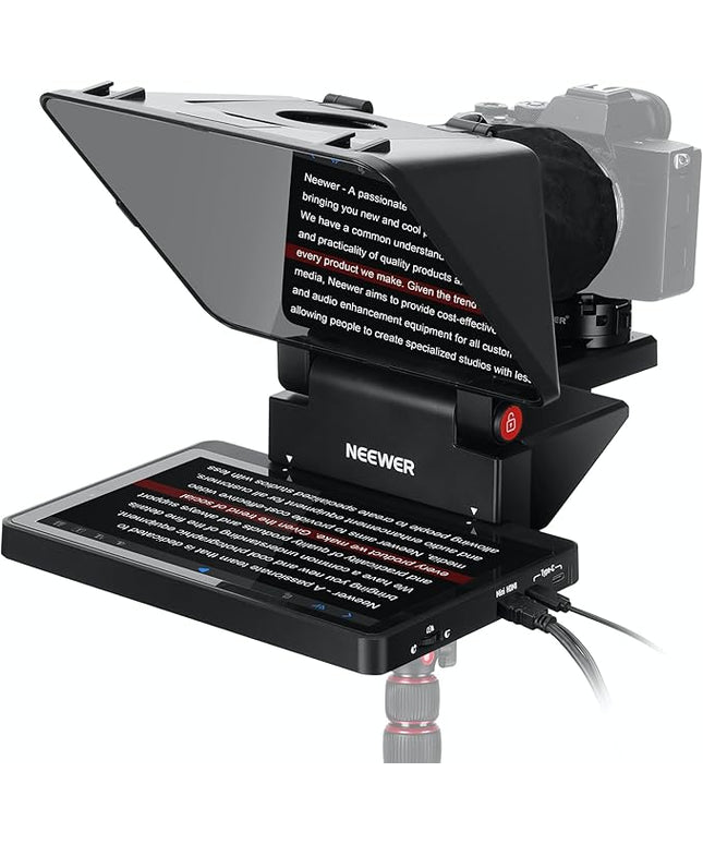 NEEWER 2 in 1 Teleprompter 11 Inch with Monitor for Windows MacOS, Supports Screen Mirroring, Portable Prompter for Camera Mobile Phone Webcam for YouTube Twitch Live Streaming Conference, X11