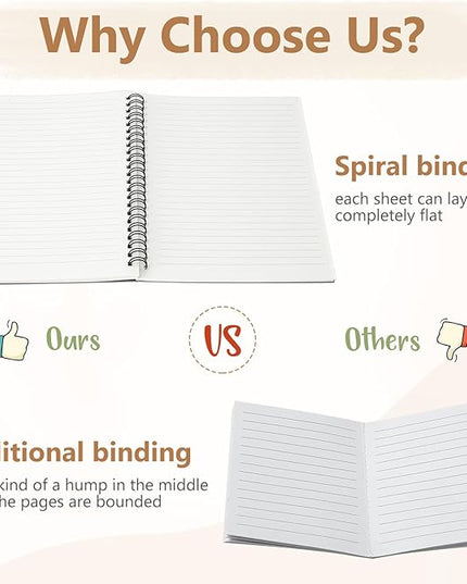 Fuutreo 12 Pcs Spiral Notebook for Work A5 8.3 x 5.7 Inch College Ruled Spiral Journal Notebook Kraft Cover Ruled Paper, 12 Color, 60 Sheets, 120 Pages for Office School (Office Color,Classic)