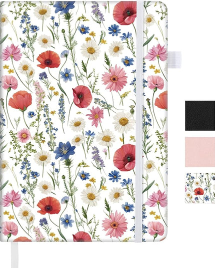 160 Pages Lined Journal Notebook, 5.71" X 8.27" Writing & Journaling Hardcover Executive Notebooks for Student Worker Women Men Notepads Journals for Writing Travel & Organization, Floral