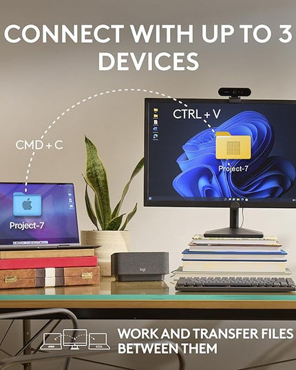Logitech MX Anywhere 3S Compact Wireless Mouse, Fast Scrolling, 8K DPI Any-Surface Tracking, Quiet Clicks, Programmable Buttons, USB C, Bluetooth, Windows PC, Linux, Chrome, Mac - Pale Grey