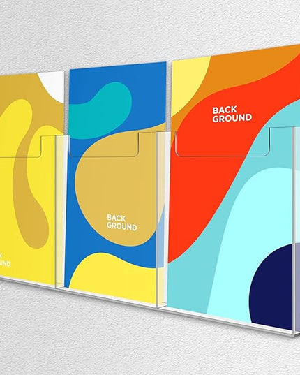 Sherr 1 Pc Acrylic Brochure Holder Wall Mount, 8.5 x 11 Inches Clear Hanging Flyer Display Holder Plastic Pamphlet Stand for Magazine, Booklet, Bookmark (Three-slot)
