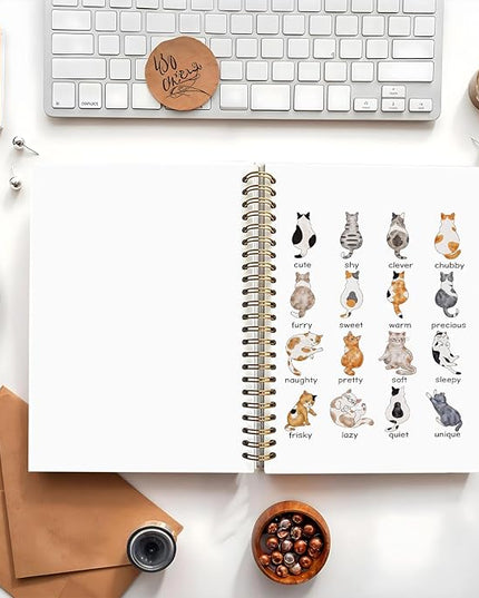 Cat Notebook Journal, Cat Office Supplies Notebooks for School, Cat Lover Gifts for Women Men, Cat Gifts for Girls, Cat Notepad 5.5x8.3 Inch