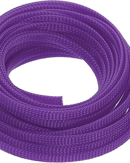 uxcell PET Expandable Sleeving 25ft 1/4" Purple Cable Management Sleeve Cord Organizer for Wrap Protect Cable