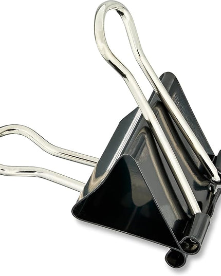 (4 Pack) Medium Metal Binder Clips, Black, 12 Count
