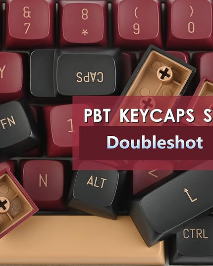 Guffercty kred 160 Keys CSA Keycap PBT Double-Shot Ball Shape Custom Keycaps Set with 6.25u/7u Spacebar for ANSI & ISO Layout Cherry MX Gateron Kailh Switches (CSA Red Warrior)