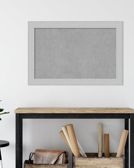 Amanti Art White Framed Magnetic Board 24x36 Large Vision Board for use with Magnets, 100% Metal Sheet to Display Items as Office Decor or for Home Organization in mudroom, Kitchen or Kids Room
