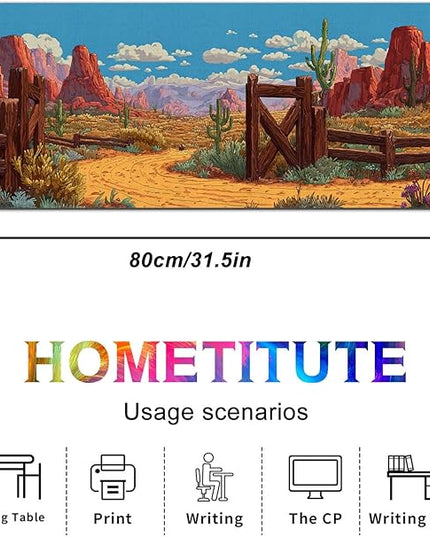 Gaming Mousepad Mouse Pad 31.5 x 11.8 Inch Western Canyon Desert Art Design and Smooth Diatomite Large Keyboard Desktop Mat XL Mouse Pad for Home and Office Desk Accessories