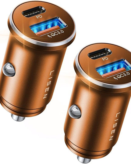 LISEN 54W Car Phone Charger USB C, Cigarette Lighter Adapter, Car Accessories for iPhone, USB C Car Charger Adapter USBC Type C 12v, Fit for iPhone 16, 15, 14, 13 Samsung Google iPad Android, Orange