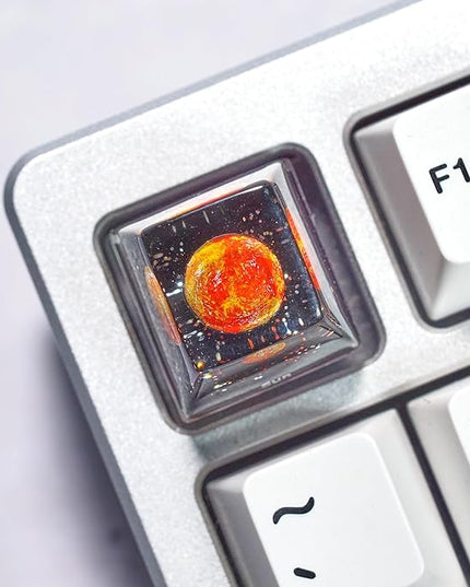 Sun Planet Artisan Keycap R1 SA Profile 1U ESC Custom Solar System Planets Keycaps Handmade Resin Gaming Galaxy Key Cap Cherry MX Switch Compatible Mechanical Keyboard Space Lover Gift