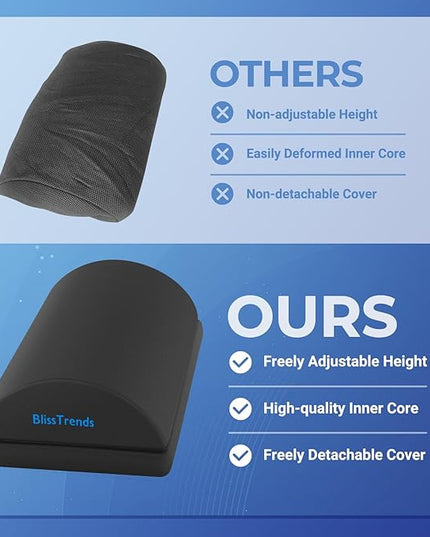 BlissTrends Foot Rest for Under Desk at Work-Versatile Foot Stool with Washable Cover-Comfortable Footrest with 2 Adjustable Heights for Car,Home and Office to Relieve Back,Lumbar,Knee Pain-Gray