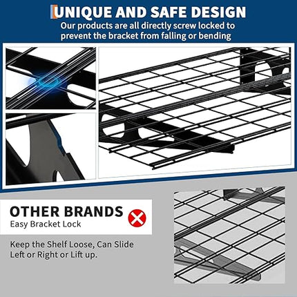 Garvee 2 Pack 2x6 ft Garage Storage Shelving Wall Mounted, 24 in-by-72 Wall Shelf Garage Storage Rack Floating Shelves, Wall Shelves Storage Garage for Warehouse,Tool Room,Kitchen Laundry,Garage ﻿