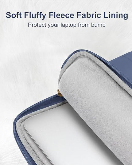 MOSISO 13.3 inch Laptop Case, 13-13.3 inch Puffy Laptop Sleeve Compatible with MacBook Air 13 13.6 M4 M3 M2 M1/Pro 13/Pro 14, HP Dell ASUS Lenovo,Polyester Horizontal Bag with Small Case,Lavender Gray