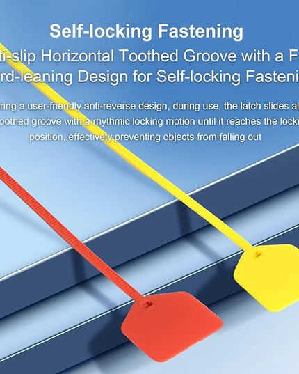 8 in Marker Nylon Cable Ties, Plastic Water Proof Tags, Self-Locking Written-on Cable Marker, Security Seals Label for Cabling, Wire Marking Label, Shipping Hanging Tags - Blue/ 100pcs