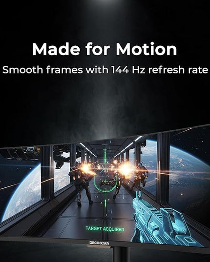 Deco Gear Curved 49” Super Ultrawide Gaming Monitor, 32:9 WDFHD 3840×1080, 144Hz, 4ms, 3000:1 VA, HDR400, Adaptive Sync, USB-C 65W, HDMI/DP, PBP/PIP, KVM, 1800R, American Seller