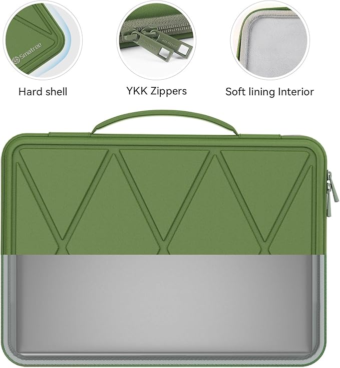 Smatree Hard EVA Protective Sleeve Case Compatible for 14 inch ASUS Chromebook Flip CX1 (CX1400)/ASUS Chromebook CX1 (CX1400) Laptop,Waterproof and Anti-Shock Bag,Green(X8262G)